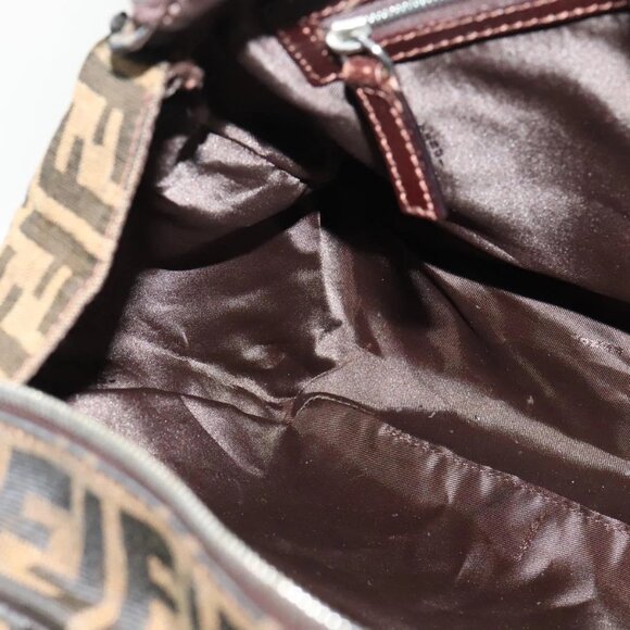 FENDI Zucca Canvas Hand Bag Black Brown Auth ar13658 - Picture 11 of 16